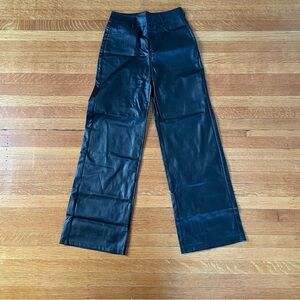 SHEIN Black Faux Leather Trousers